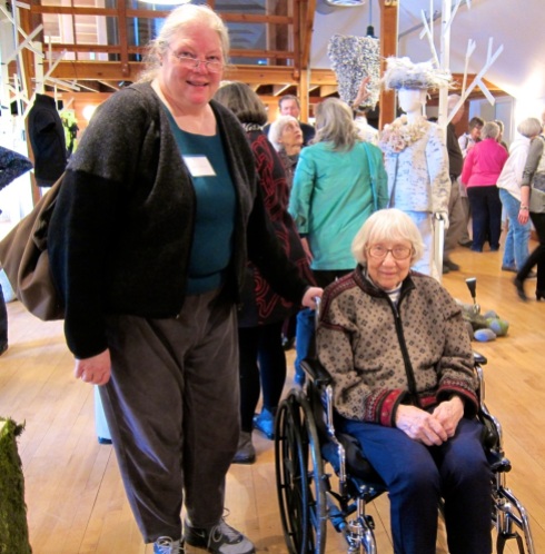 Lisa Torvike and her husband Neal were so great about getting Lila out; here are Lisa and Lila at the "Nordic Roots" exhibit opening in Dassel, MN
